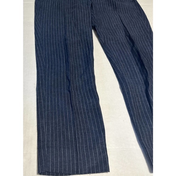 Banana Republic Factory White Navy Blue Ryan Pinstripe Straight Leg Pants Sz 00P - Picture 10 of 15